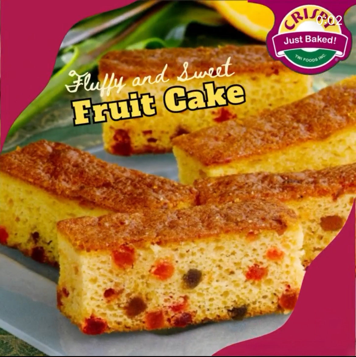 Crispy Regular Fruit Cake Slices