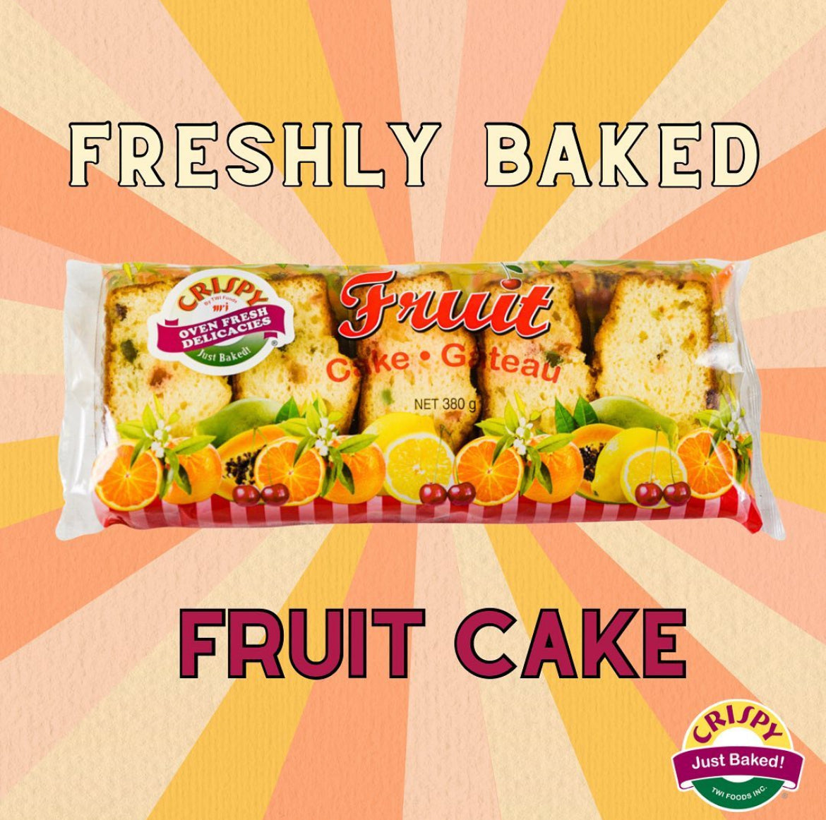 Crispy Regular Fruit Cake Slices